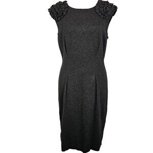Dark Academia Office Work Business Casual Dark Gray Soft Trina Turk Dress 6‎